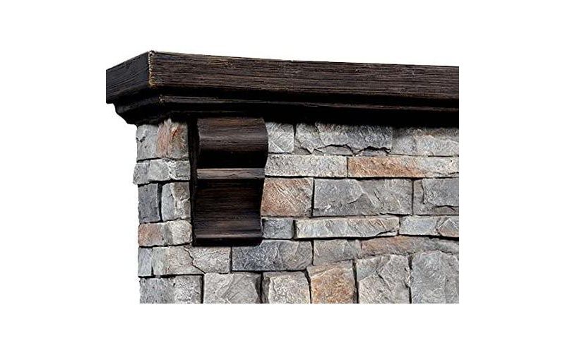 ClassicFlame Denali Stone Electric Fireplace Mantel Package in Brushed Dark Pine - 18WM10400-I601