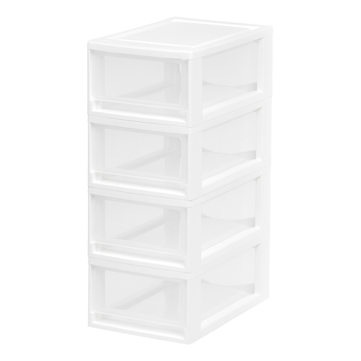 IRIS Small Stacking Drawer, 4 Pack, White