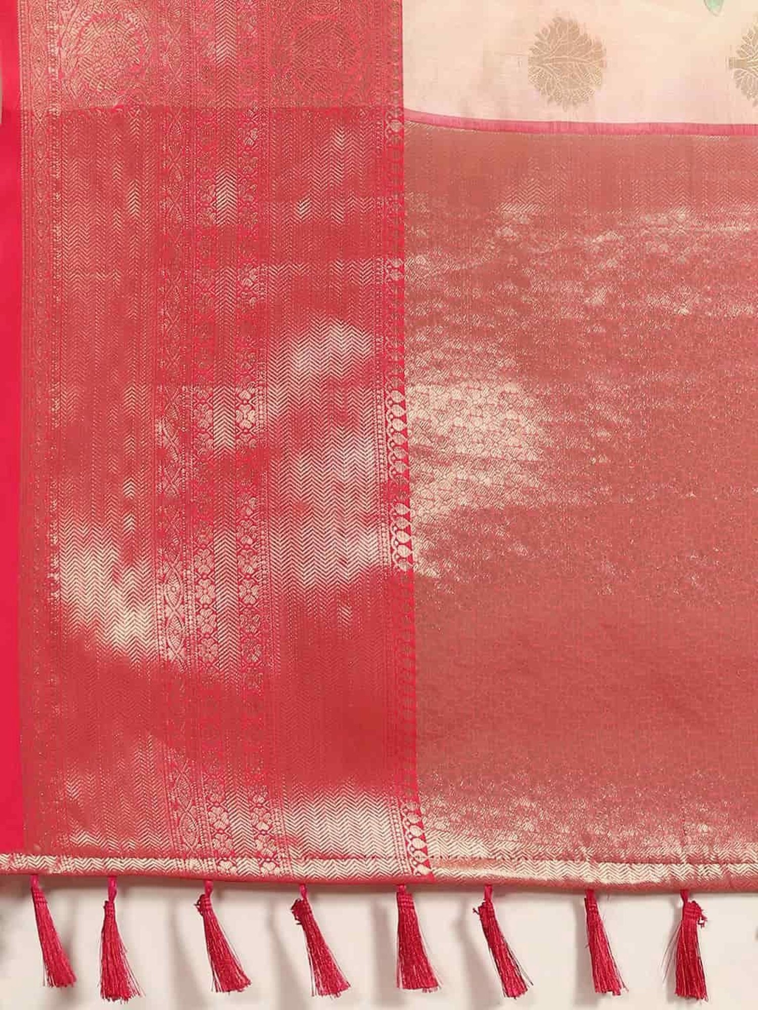 Silk Land Art Silk Pink Woven Saree With Unstitched Blouse