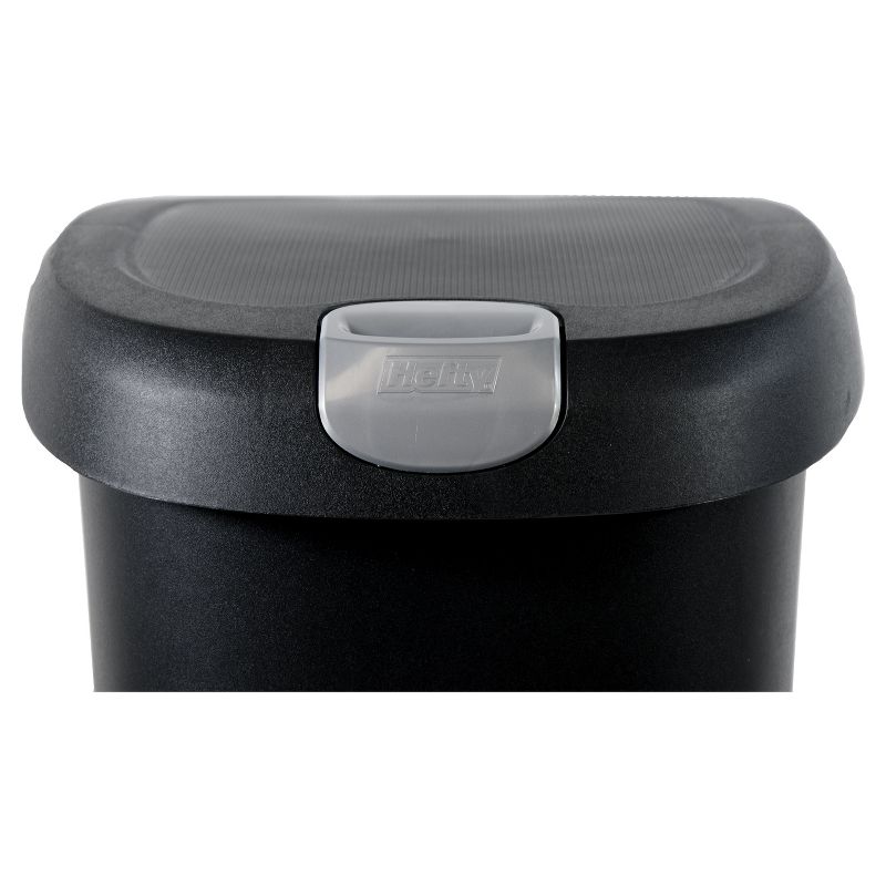 Hefty 12.3gal Slim Step Trash Can with Locking Lid Black