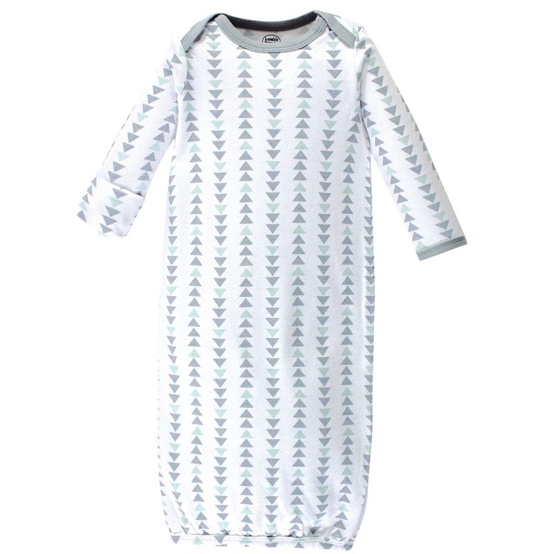 Luvable Friends Baby Boy Cotton Long-Sleeve Gowns 3pk, Boy Feathers, 0-6 Months