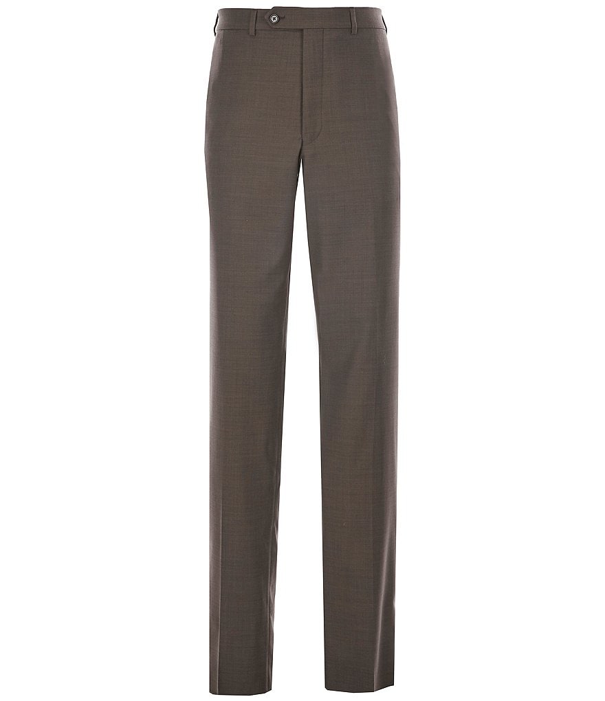 Hart Schaffner Marx Plaid Flat-Front Trouser Pants