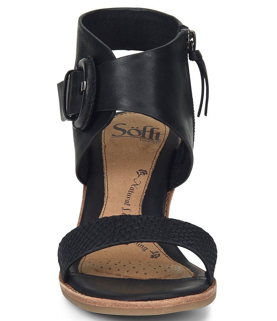 Sofft Menaka Snake Print Leather Accent Block Heel Sandals