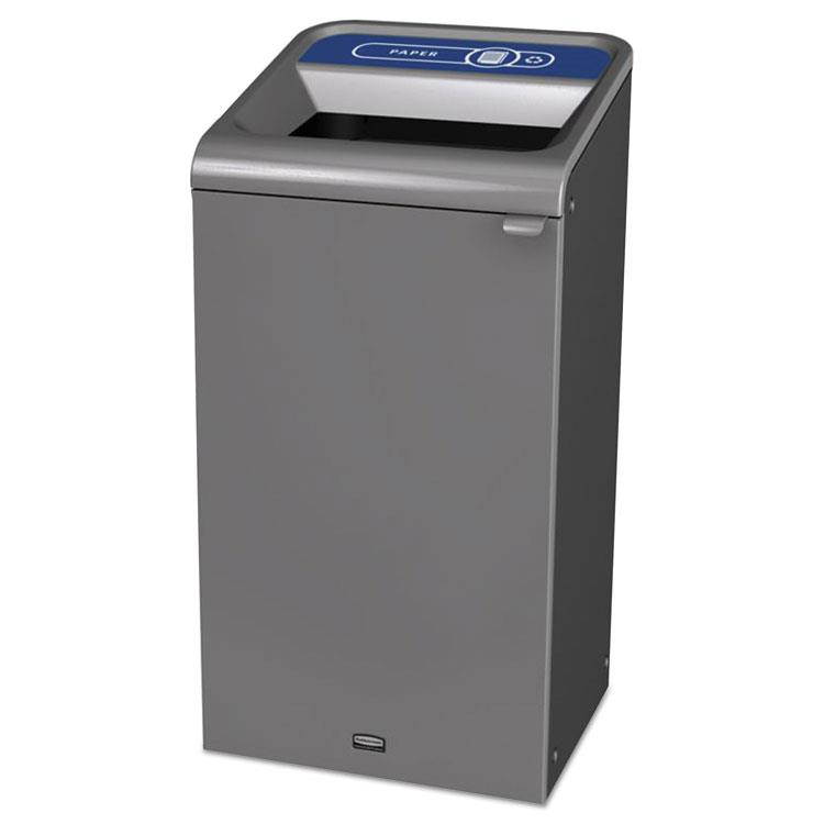 Rubbermaid 1961623 Configure Indoor Recycling Waste Receptacle, 23 Gal, Gray, Paper