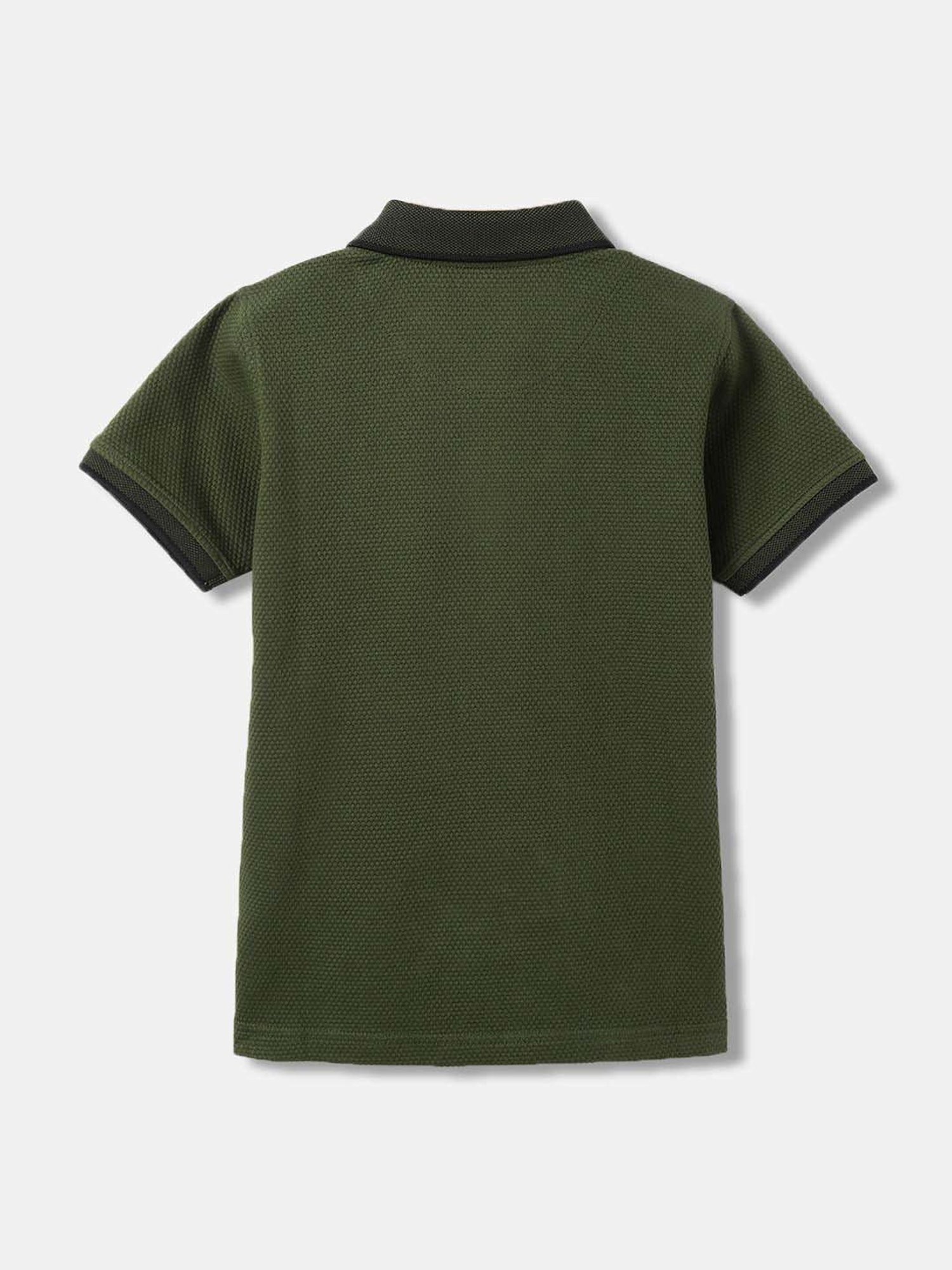 Blue Giraffe Boys Olive Cotton Solid T-Shirt