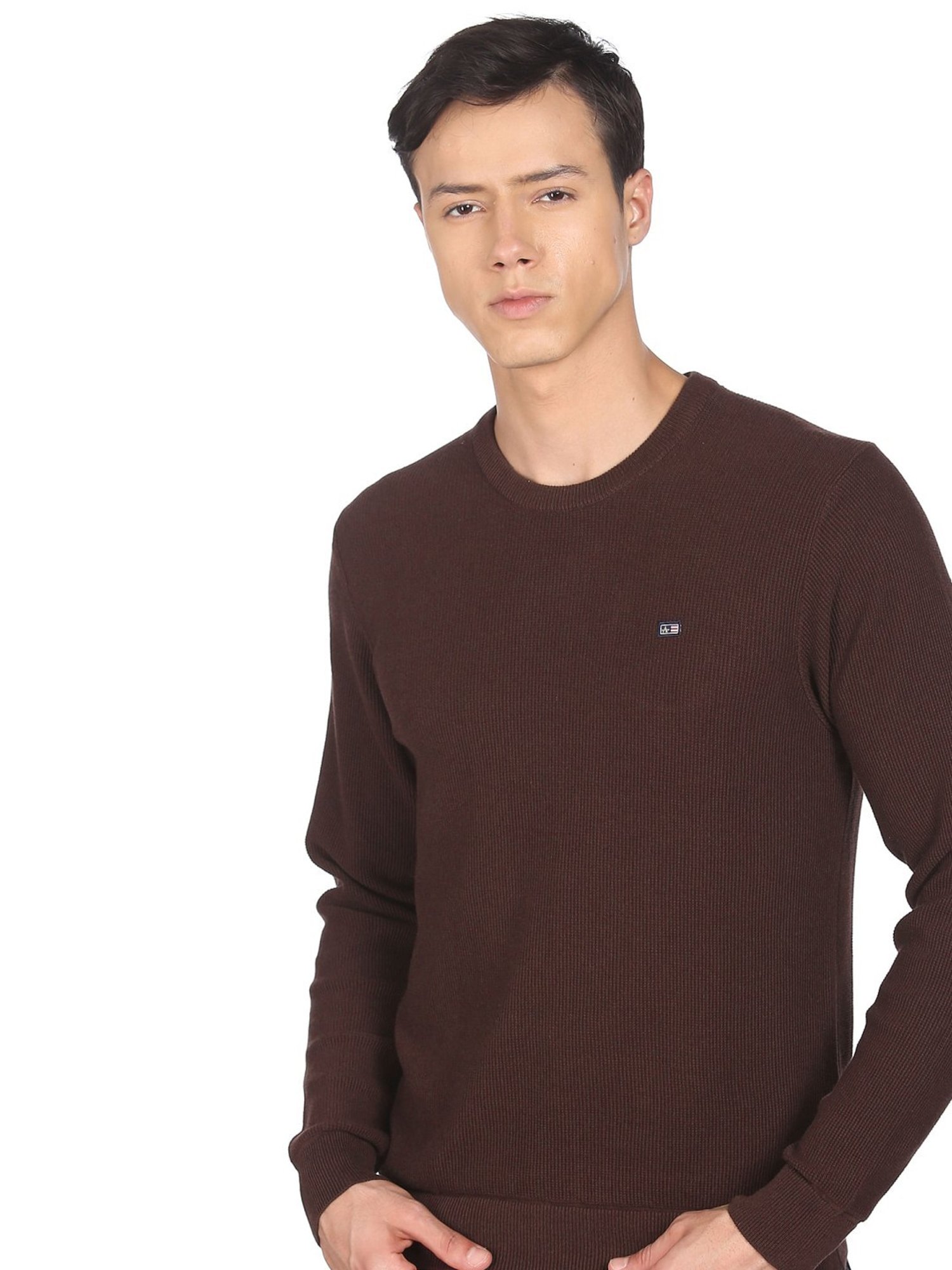 Arrow Sport Brown Regular Fit Sweater