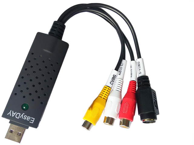 Video Audio Capture Card Adapter, easyday EasyCap USB 2.0 Audio Video VHS to DVD Converter Grabber Adapter Capture Card for Win7/8/10