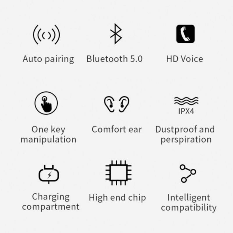 Bluetooth 5.0 Wireless Earbuds Headphone Headset Noise Cancelling TWS Waterproof