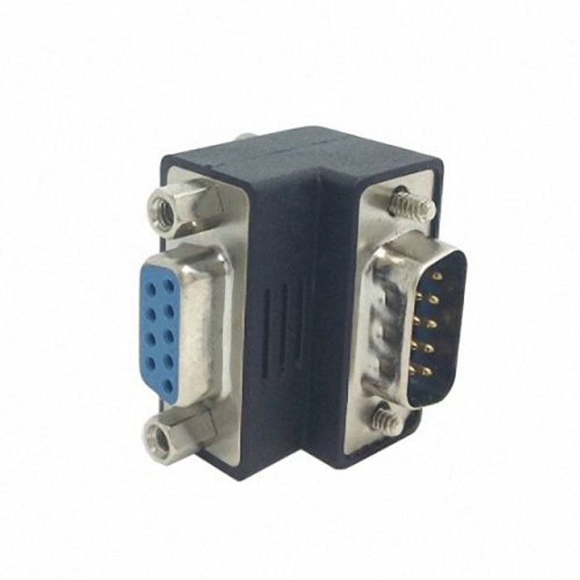 Jimier Down Right Angled 270 degree  RS232 D-Sub 9Pin Male screw type To Female Nut type extension Adapter DB-001-DN