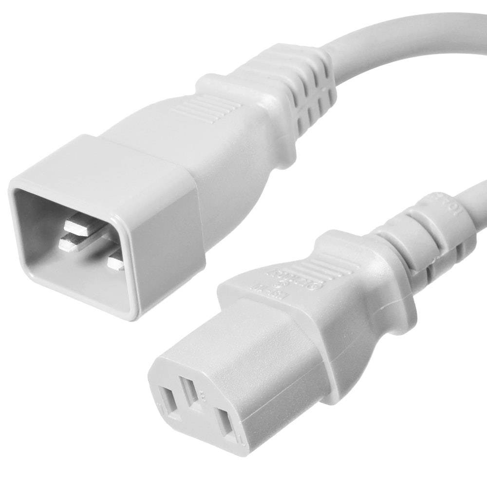 Ironbox C20 to C13 Connector Hybrid Power Cord - Black -  1 Foot - 13A/250V - 16/3 SJT - IBX-1604-01