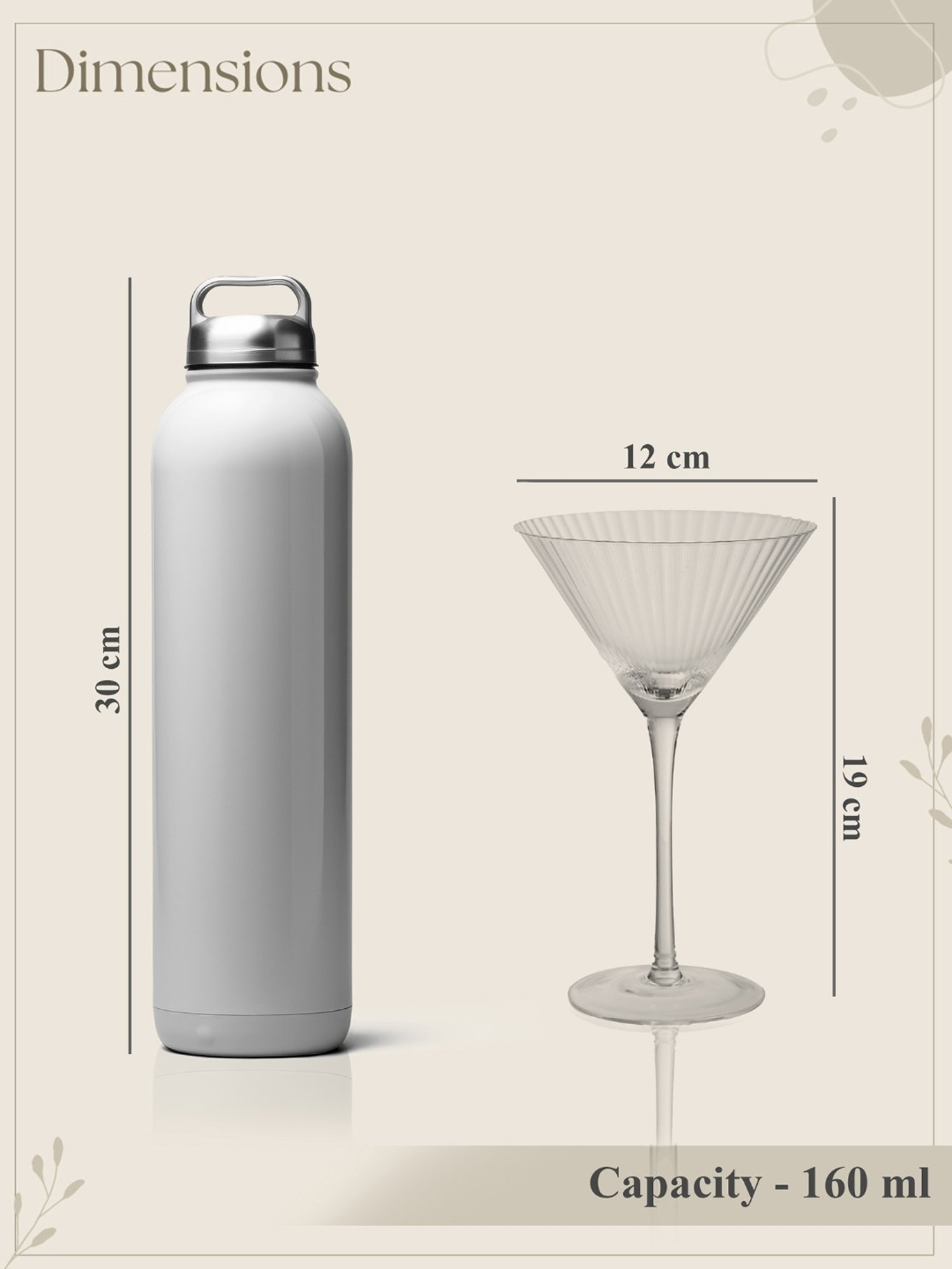 Trovea's Elegant Martini German Crystal Transparent Glass Cocktail Glass - Set of 4