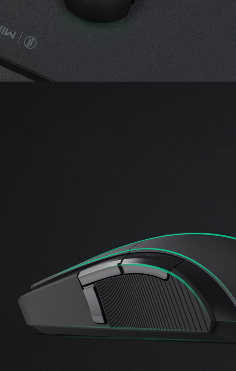 Xiaomi Ergonomic Design, Cool Exterior Wired/ 2.4Ghz Wireless 2 Modes  RGB 7200DPI  6-button Mouse  For Office And Game - Black