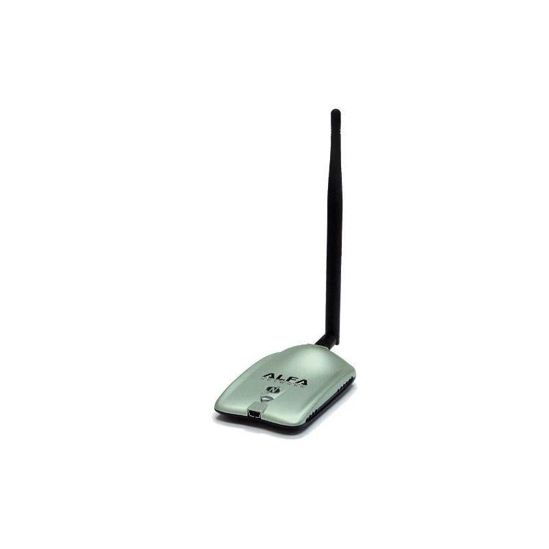 Alfa AWUS036NHR High-Gain 2000mw 802.11 B/G/N Wireless USB Network Adaptor with 5 DdBi Screw-On Swivel Rubber Antenna
