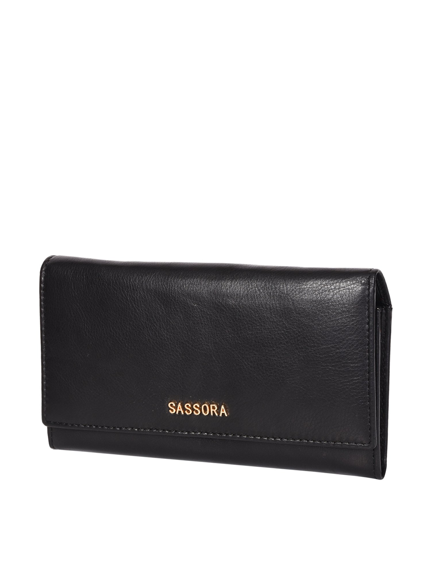 SASSORA Black Solid Rfid Wallet for Women