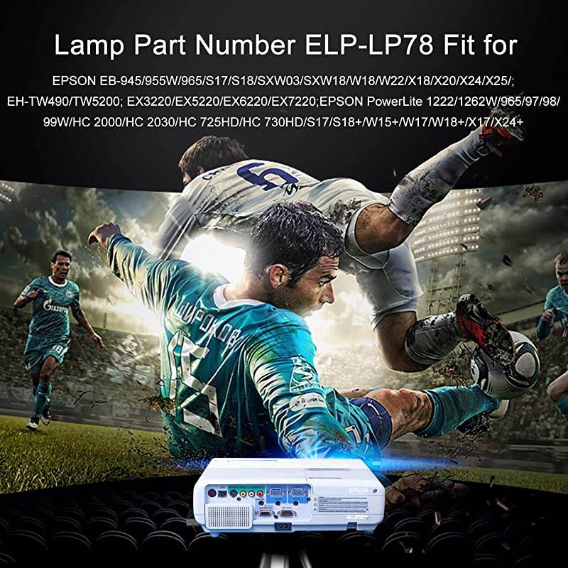 for EPSON ELPLP78 V13H010L78 EHTW490 EBX18EBX24 EHTW5100 EHTW5200 EHTW570 powerlite 965 Projector Replacemet Lamp by  Without Filter