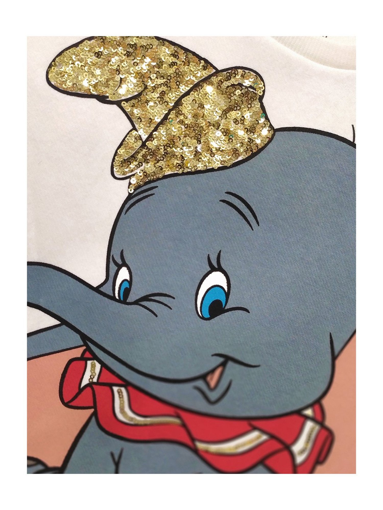 Kidsville Dumbo Printed Regular Fit Off White Sweatshirt For Girls