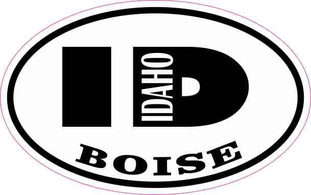 StickerTalk Oval ID Boise Idaho Vinyl Sticker, 4 inches by 2.5 inches