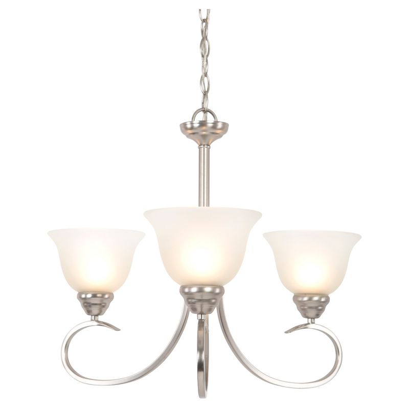 Yosemite Three Lights Chandelier Satin Nickel