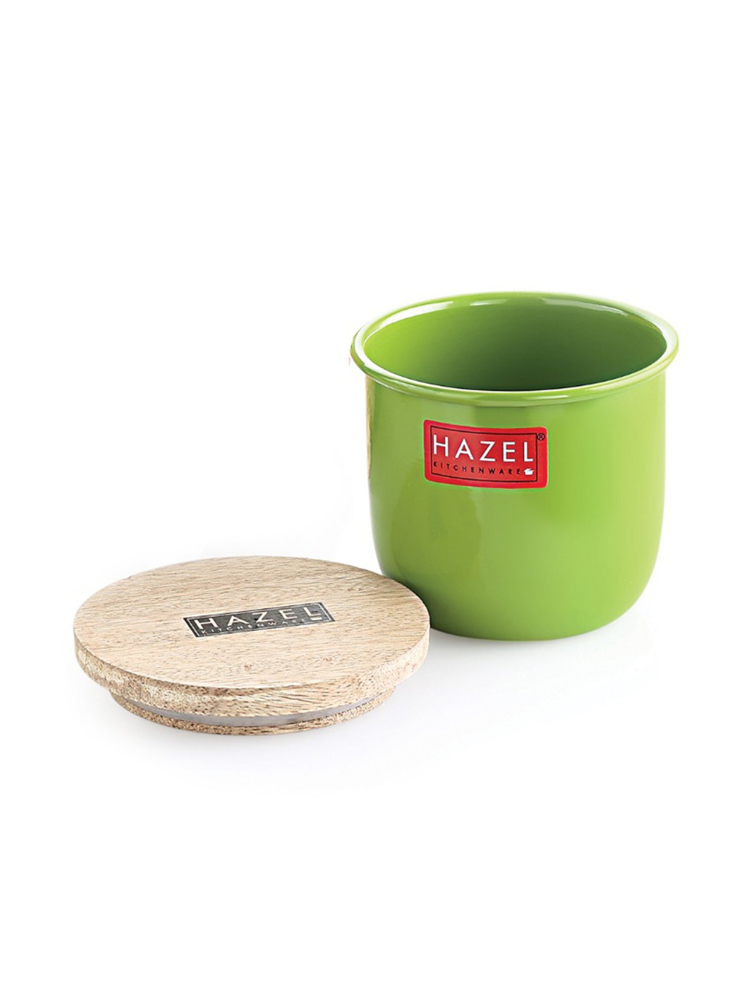 HAZEL Green Galvanised Iron Dry Fruits Box with Lid - Set of 4 (0.25L)