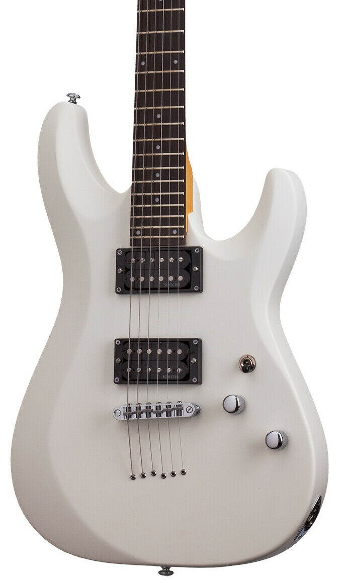 Schecter C-6 Deluxe Electric Guitar in Satin White