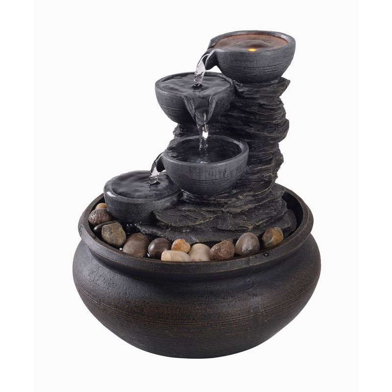 5.9" Tabletop Fountain with LED Light Gray- Peaktop
