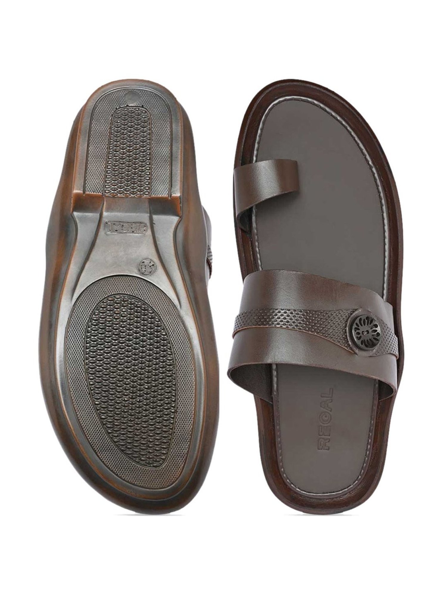 Regal Men's Brown Toe Ring Sandals