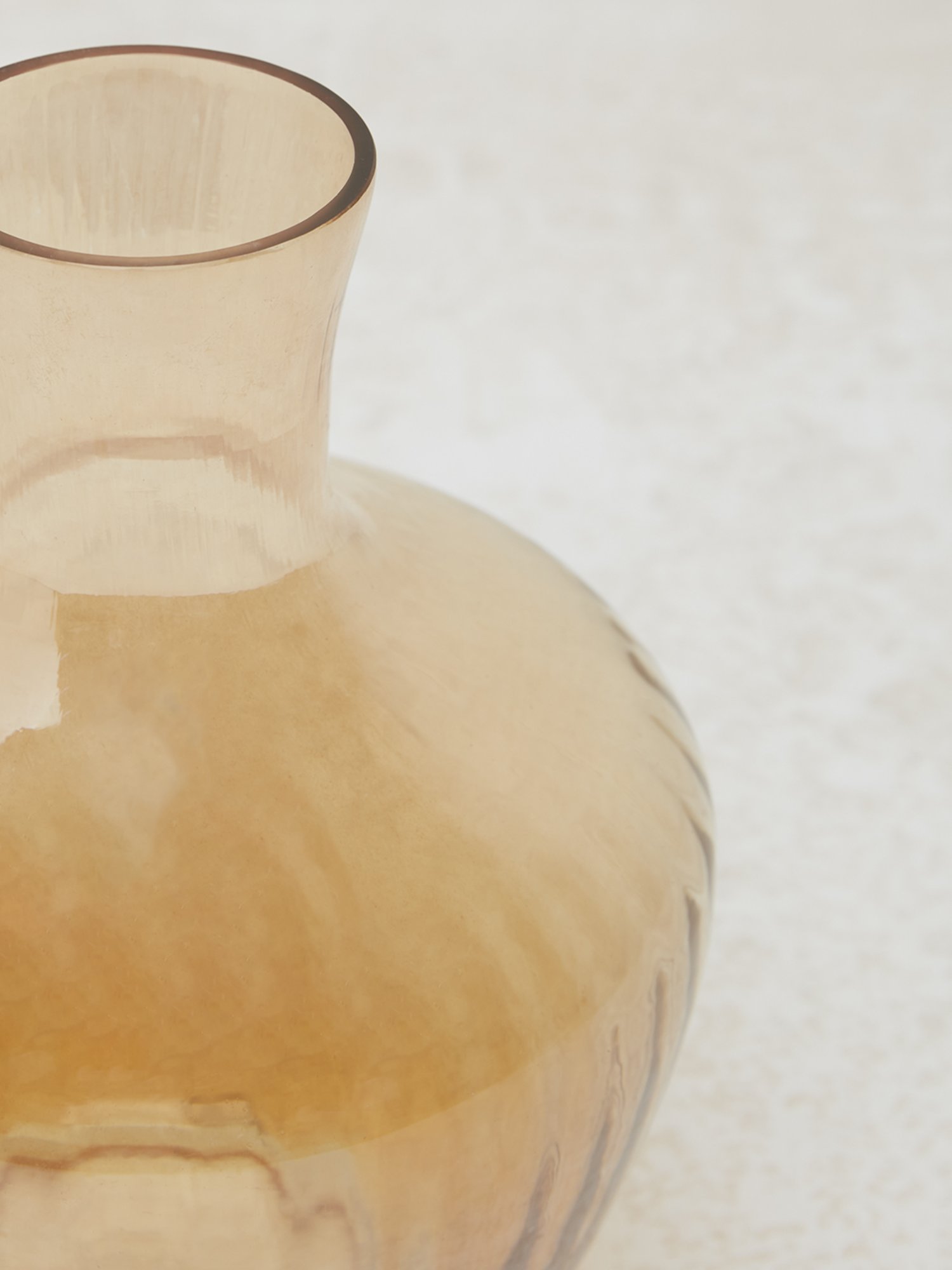 Westside Home Light Brown Glass Ribbed Vase