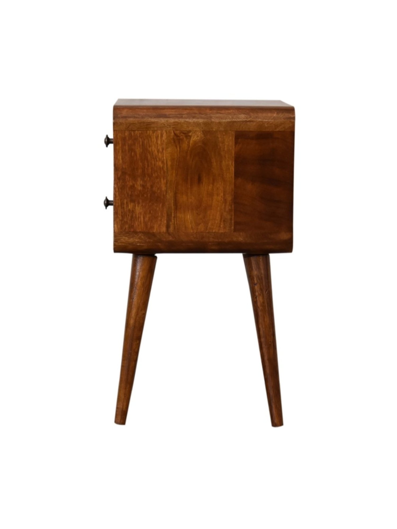 Artisan Furniture Solid Brown Mango Wood Side Table Chestnut Finish