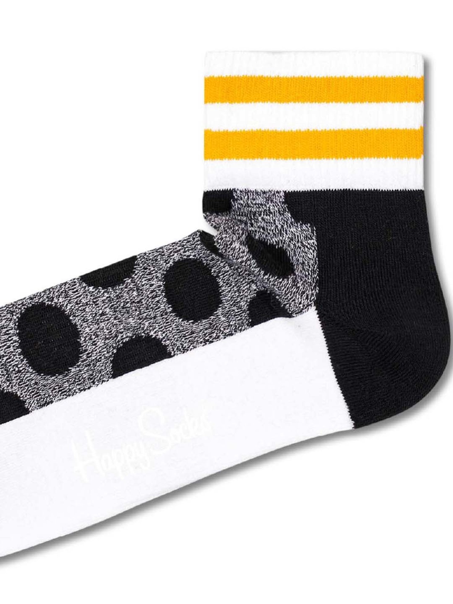 Happy Socks Big Dot Crew Grey Cotton Printed Socks (41-46)