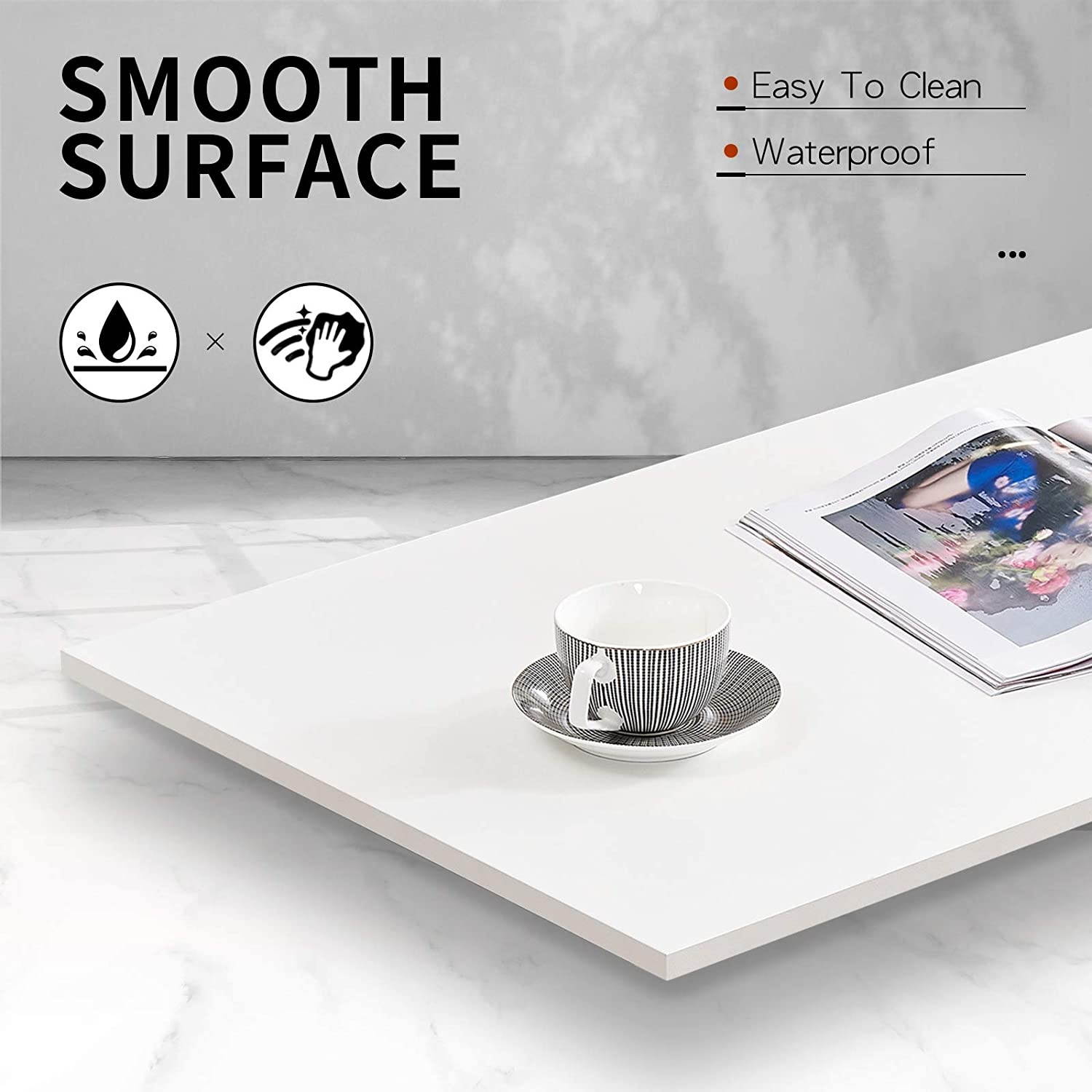 Lifetech Computer Desk 43.3" Modern Study Writing Desk for Home Office Simple Small Desk for Small Spaces, Black