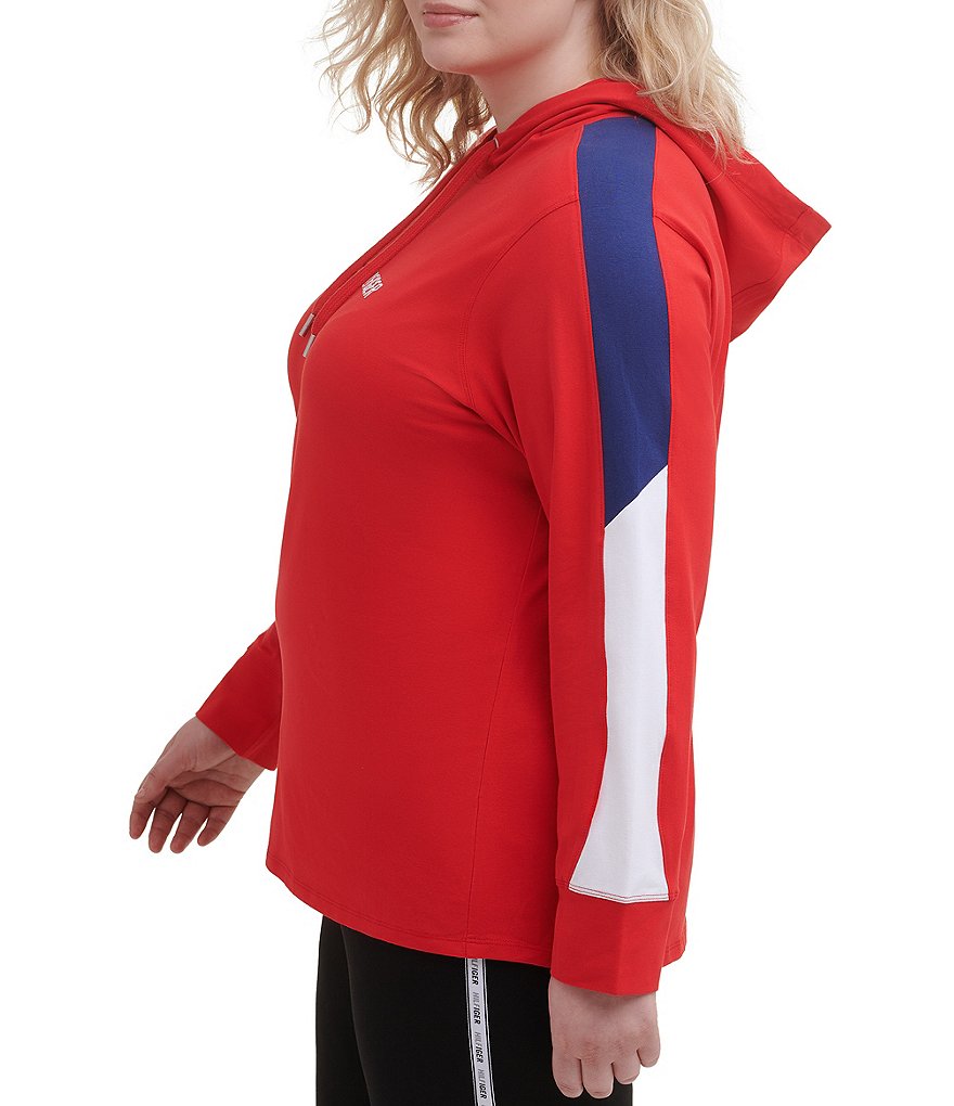 Ruby Rd. Plus Size Ombre Striped 3/4 Sleeve Button Front Long Cardigan