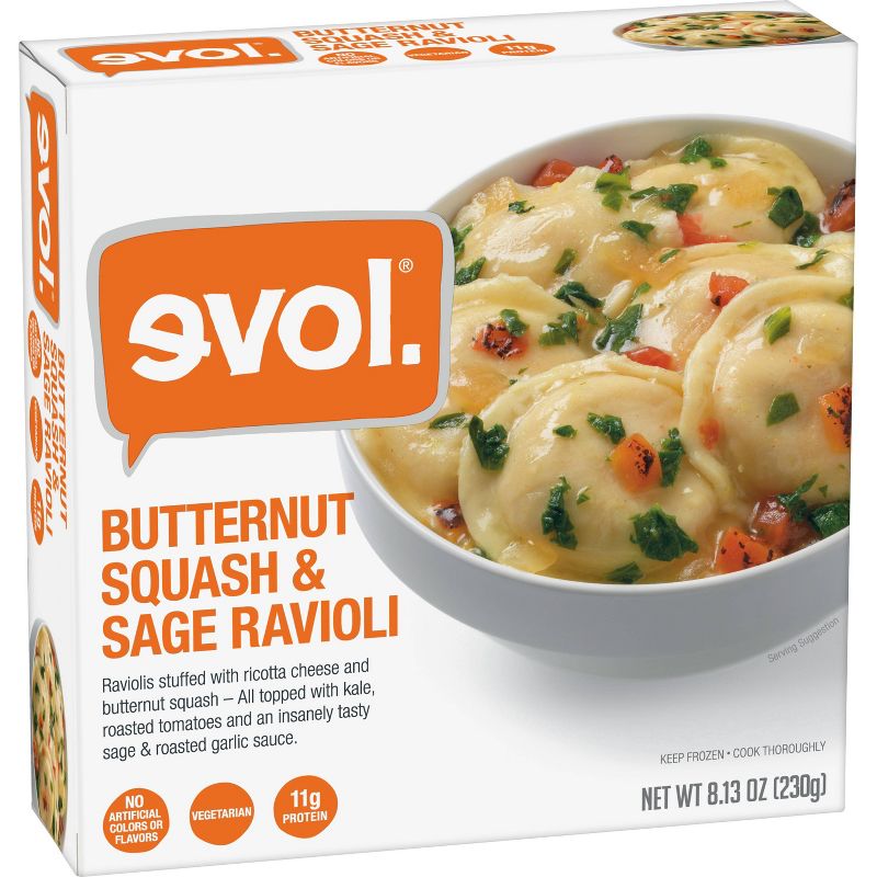 Evol Frozen Butternut Squash and Sage Ravioli - 8.1oz