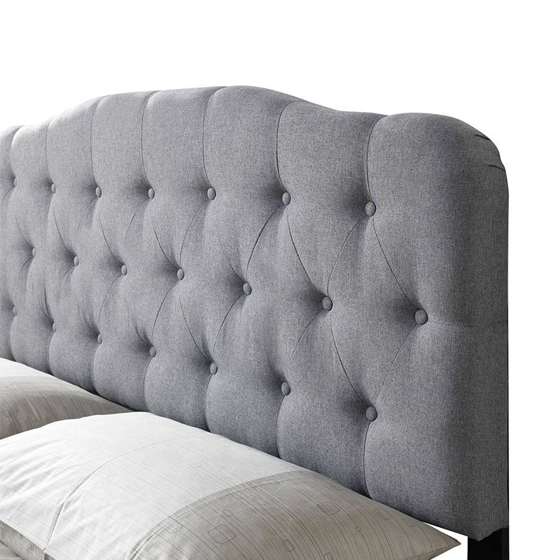 Queen Eliza Tufted Headboard Gray - Poly & Bark