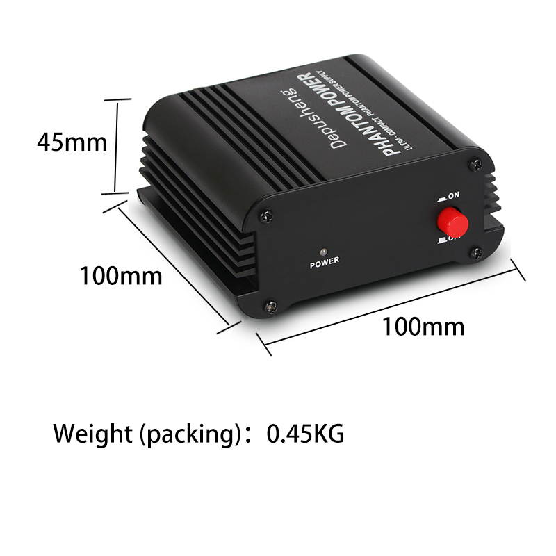 Depusheng USB 1- Channel 48V Phantom Power Supply w/ Adapter XLR Audio Cable for Condenser Micro Microphone Music Equipment