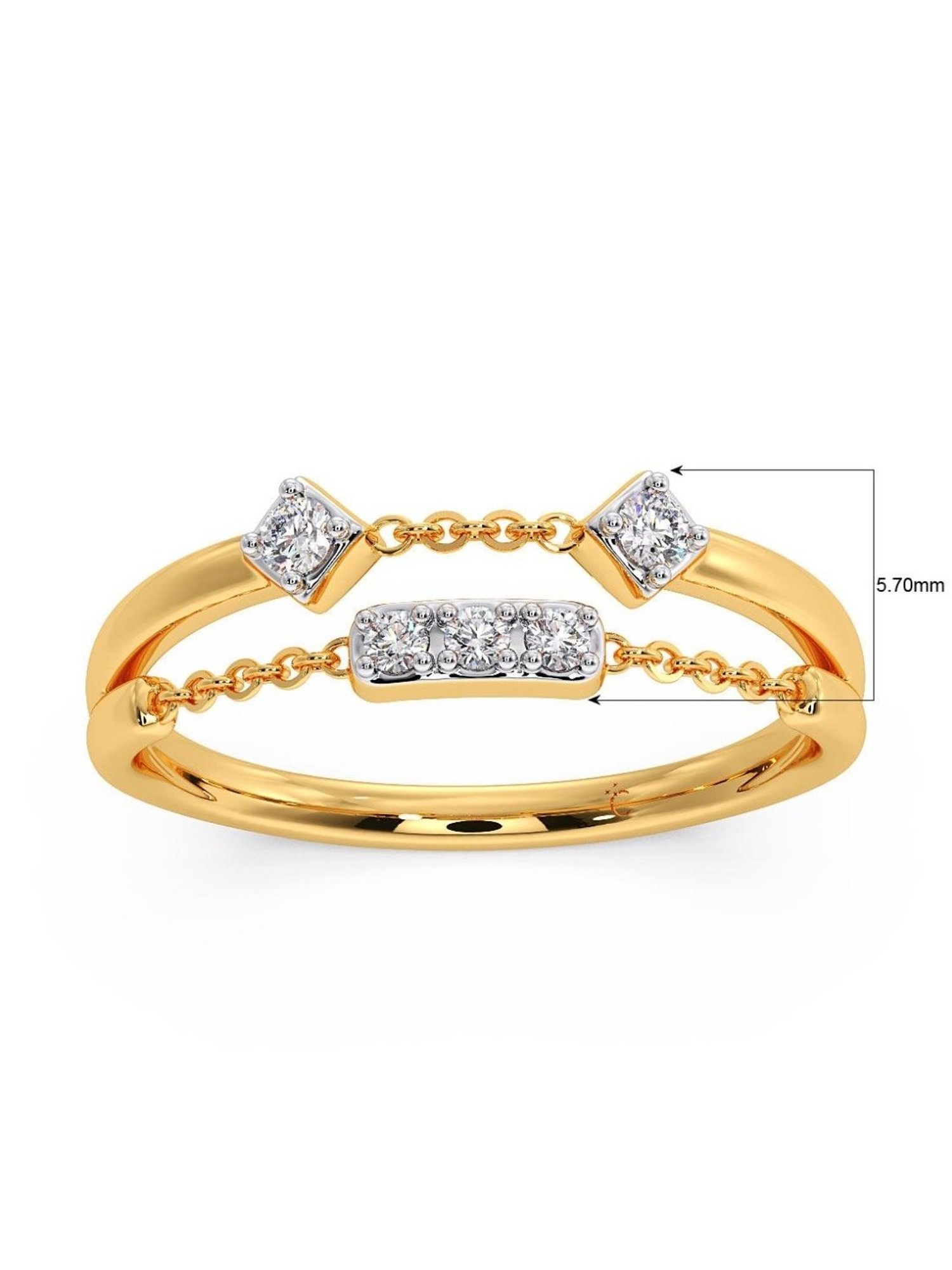 Candere by Kalyan Jewellers 18k Yellow Gold & Diamond Ring for Women