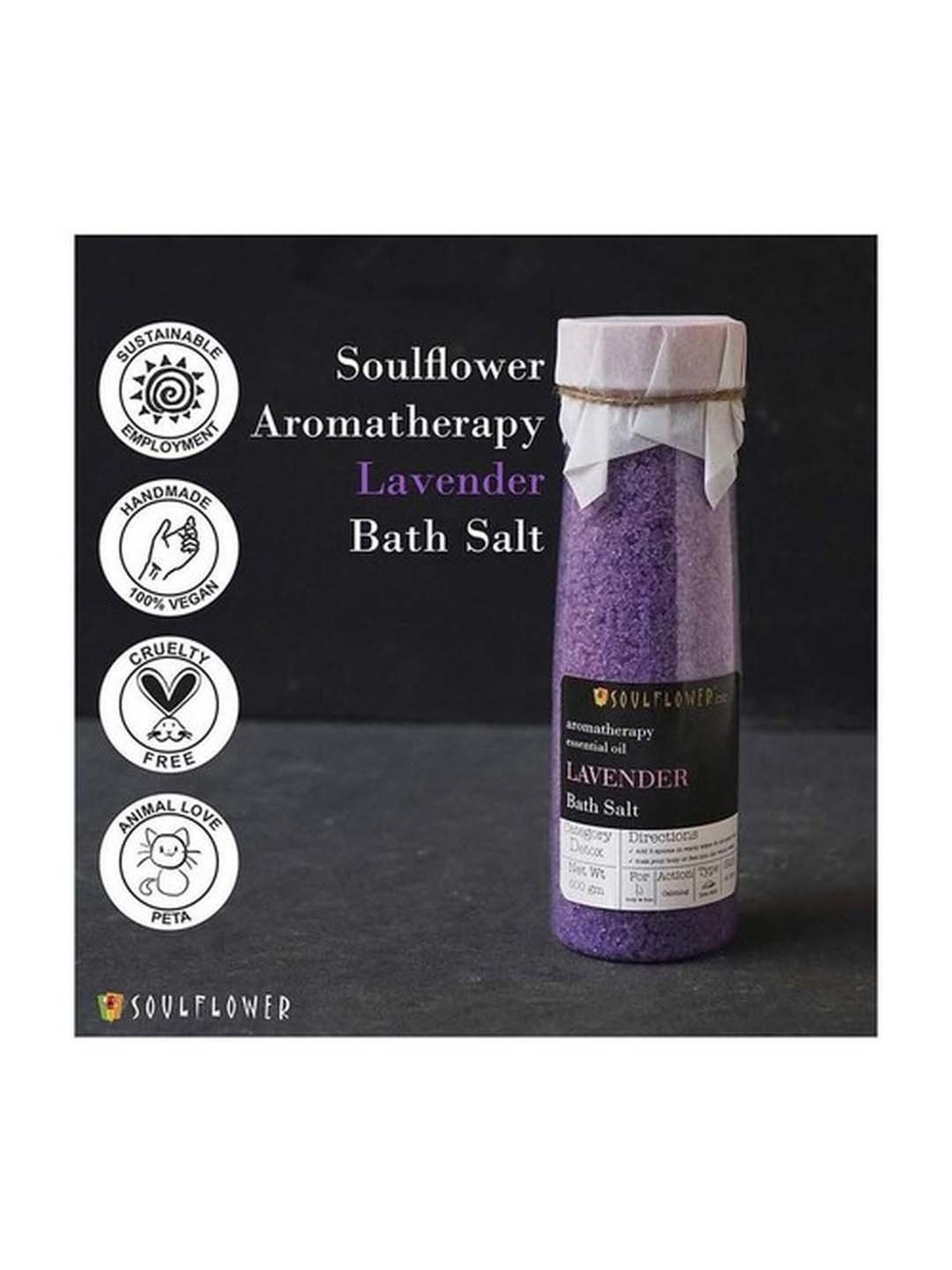 Soulflower Lavender Aroma Bath Salt - 500 gm