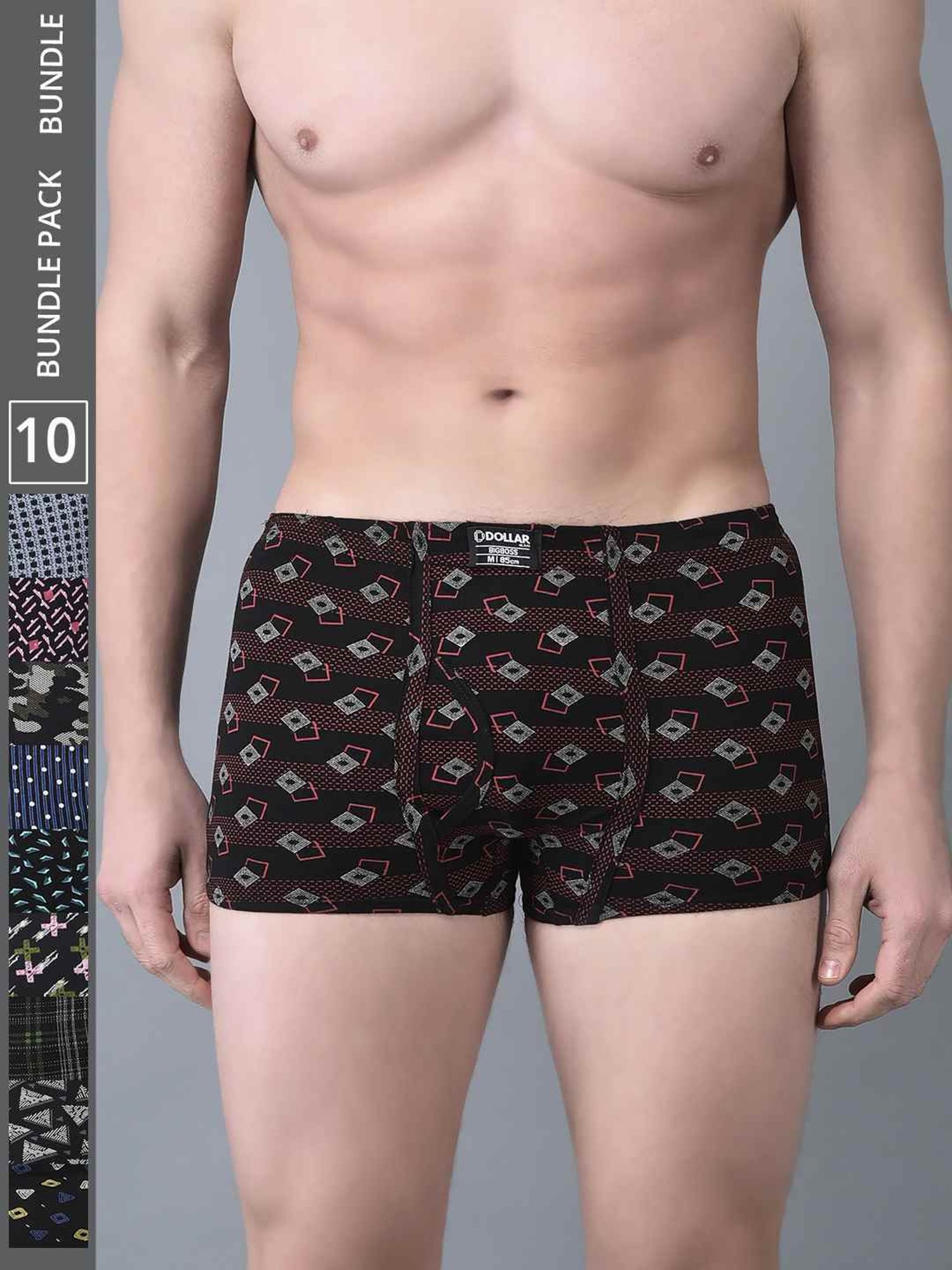 Dollar Bigboss Assorted Cotton Regular Fit Printed Trunks - Pack Of 10