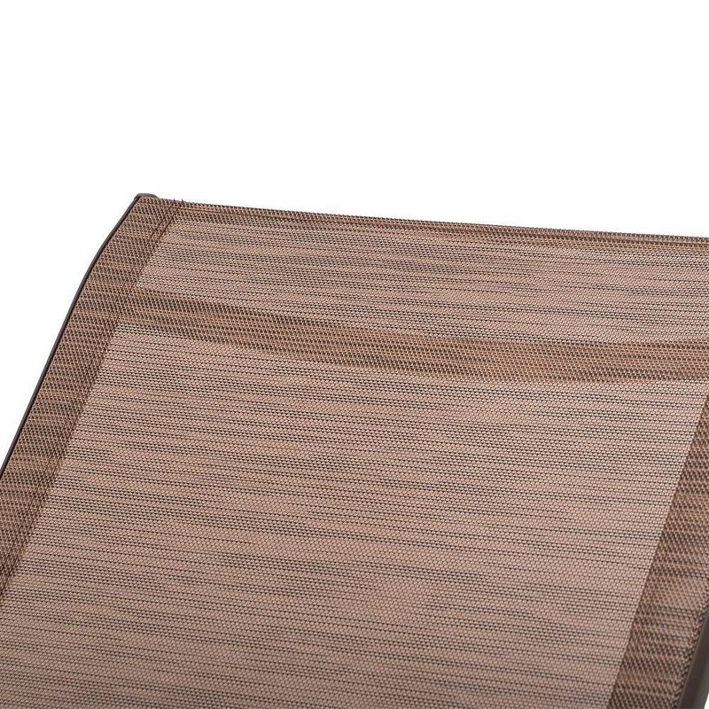 2pc Outdoor Adjustable Chaise Lounge Chairs - Brown - Crestlive Products