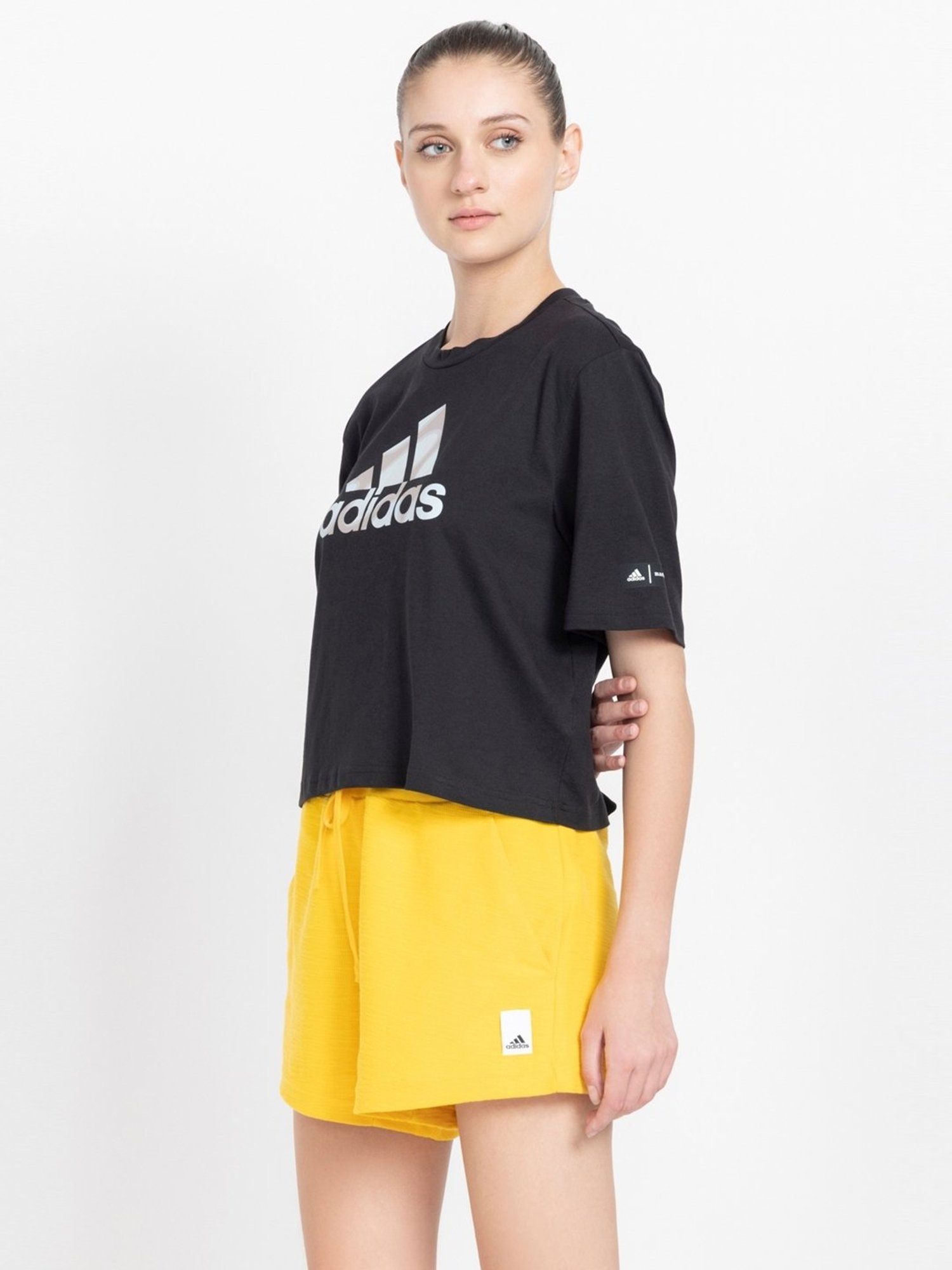 adidas Black Cotton Printed T-Shirt