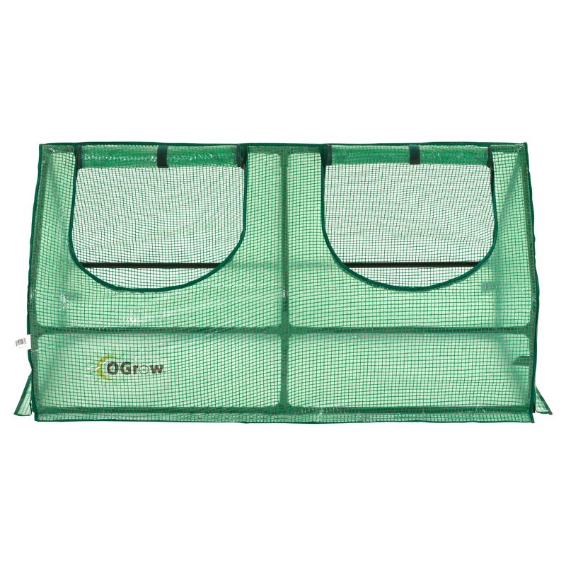 Compact Outdoor Seed Starter Greenhouse Cloche With Pe Protection Cover For Protected Gardening - Green - Ogrow