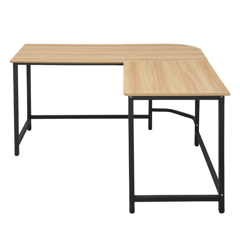 Daniel Compact L Shaped Office Desk Natural/Black - Poly & Bark
