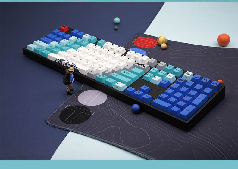 Varmilo  Ergonomic Design, Cool Exterior 87 Keys USB Wired Cable Detachable Cherry MX Mechanical Gaming  Keyboard With White Backlit For Office And Game, PBT Keycaps - VA87M Nordic Summit Verison