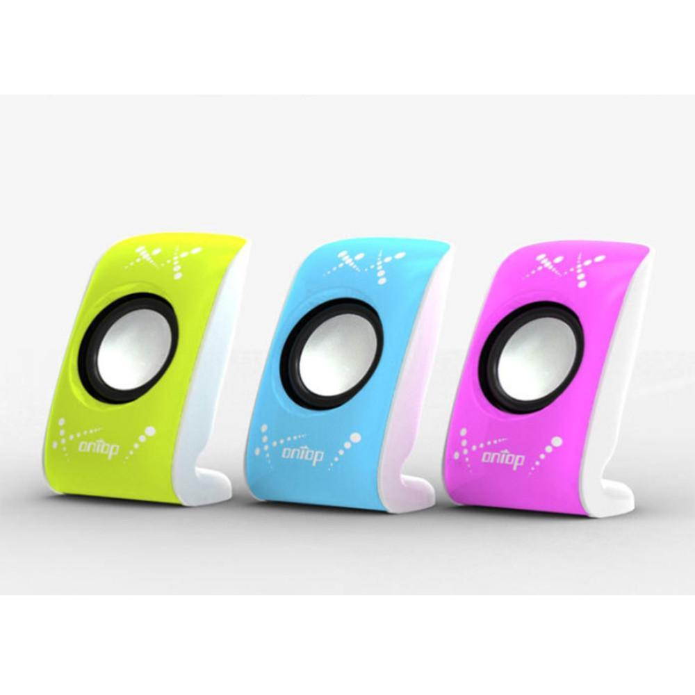 USB2.0 Mini 3D Stereo Surround Sound USB Sound Speakers(1 Pair)  Green