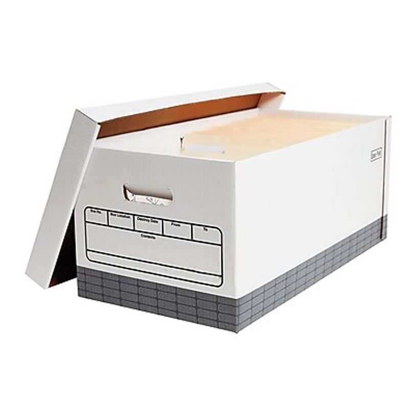 MyOfficeInnovations Recycled Corrugated BXes Medium-Duty Letter Size White/Gray 12/CT 690748