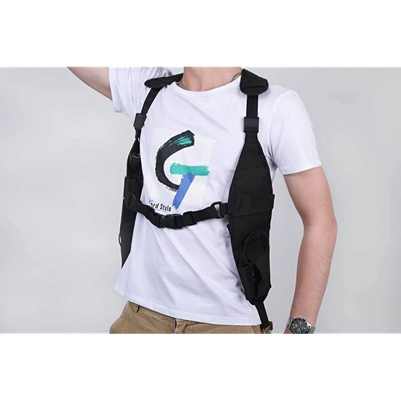 Double Radio Shoulder Harness Holster Chest Holder Vest for Two Way Radio Search Rescue Essentials