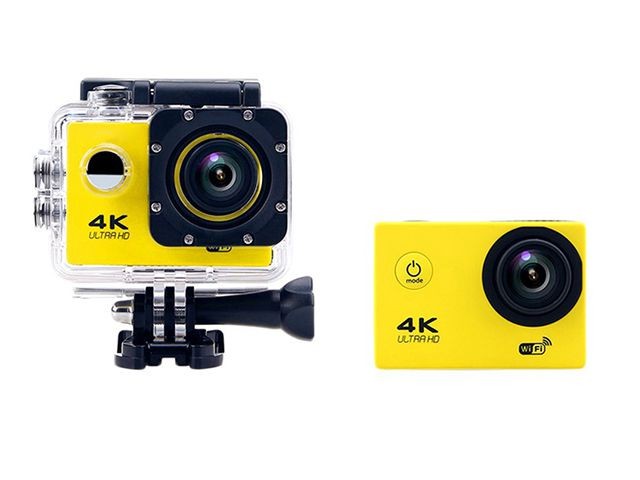 F60 Ultra HD 4K WiFi 1080P Action Camera DV DVR Sport 2.0inch LCD 170 Degrees Lens Waterproof Pro Camera Mini Camcorder Yellow Color