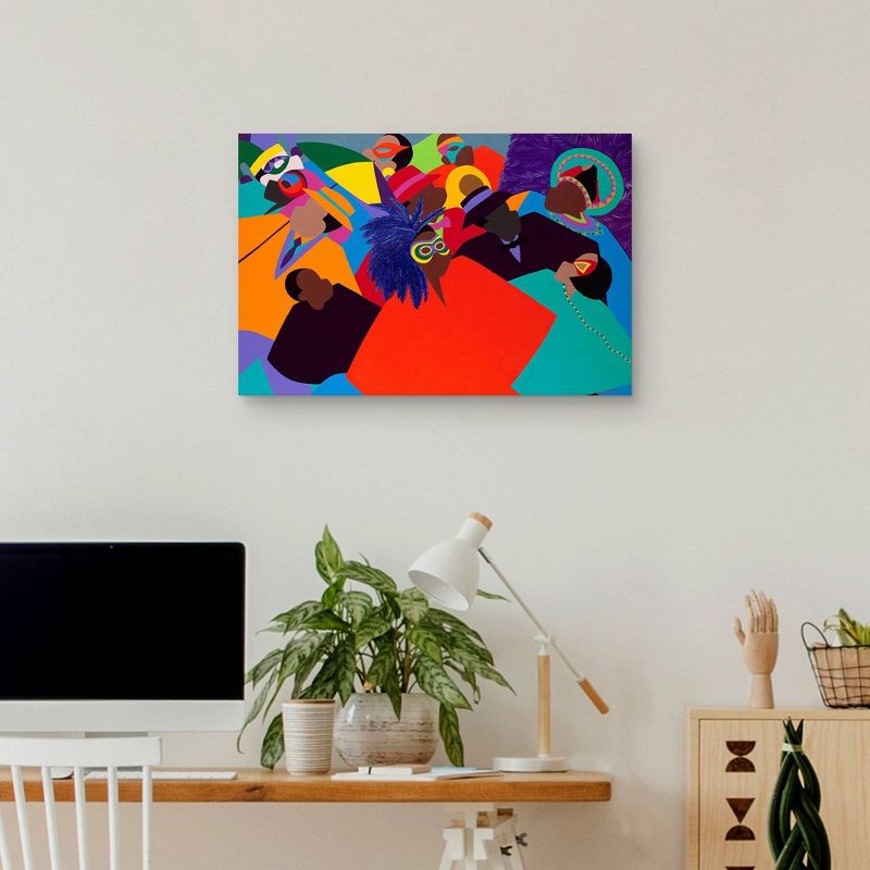 24" x 36" Mardi Gras by Synthia Saint James Canvas Art Print - Masterpiece Art Gallery