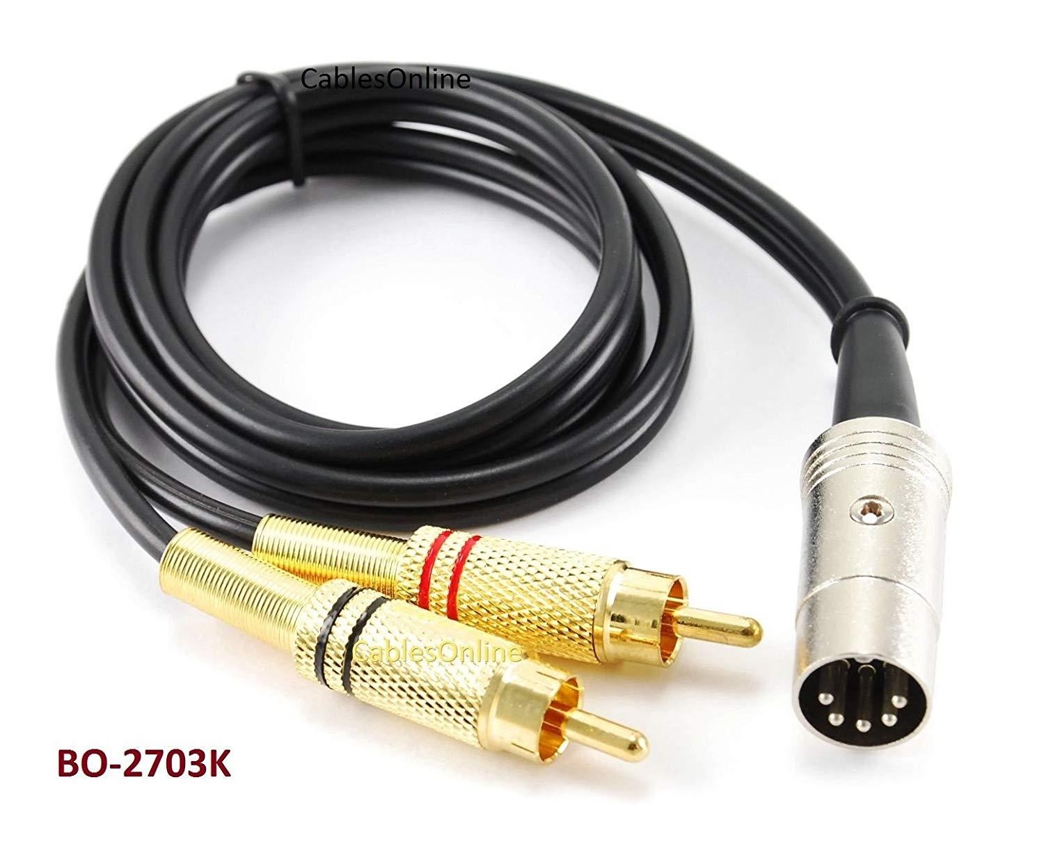CablesOnline, 3ft 7-Pin Din Male to 2-RCA Male Professional Grade Audio Cable for Bang & Olufsen, Naim, Quad...Stereo Systems , BO-2703K