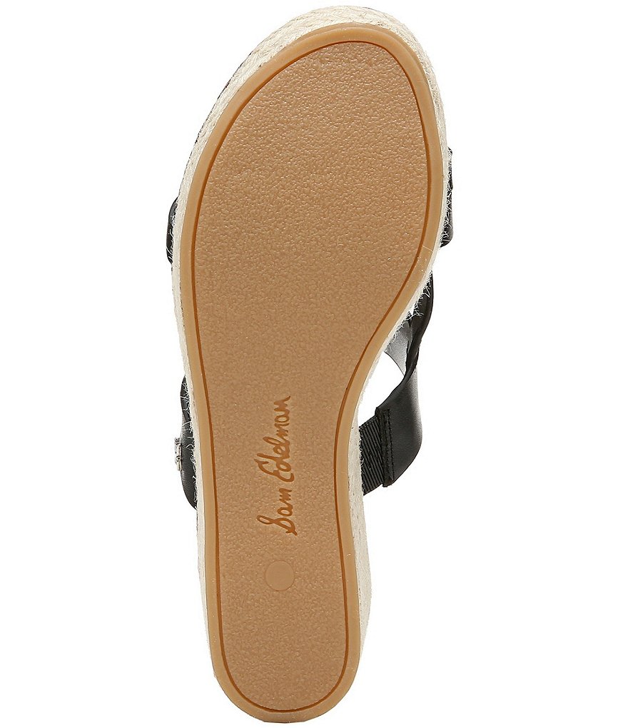 Sam Edelman Raleigh Leather Strappy Jute Wrapped Wedge Sandals