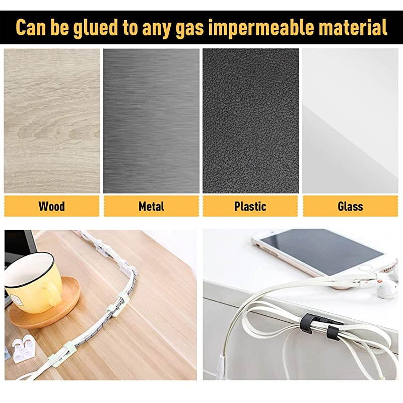 Cable Clips with Strong SelfAdhesive  Cable Management TV PC Wire Holder Sticky Tidy and Organise Cords and Wires 30 Pcs Clear